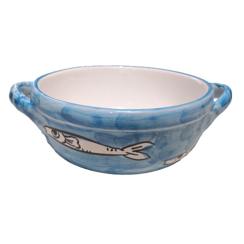 Terrine backen. Sardinenlinie. Handbemalte...