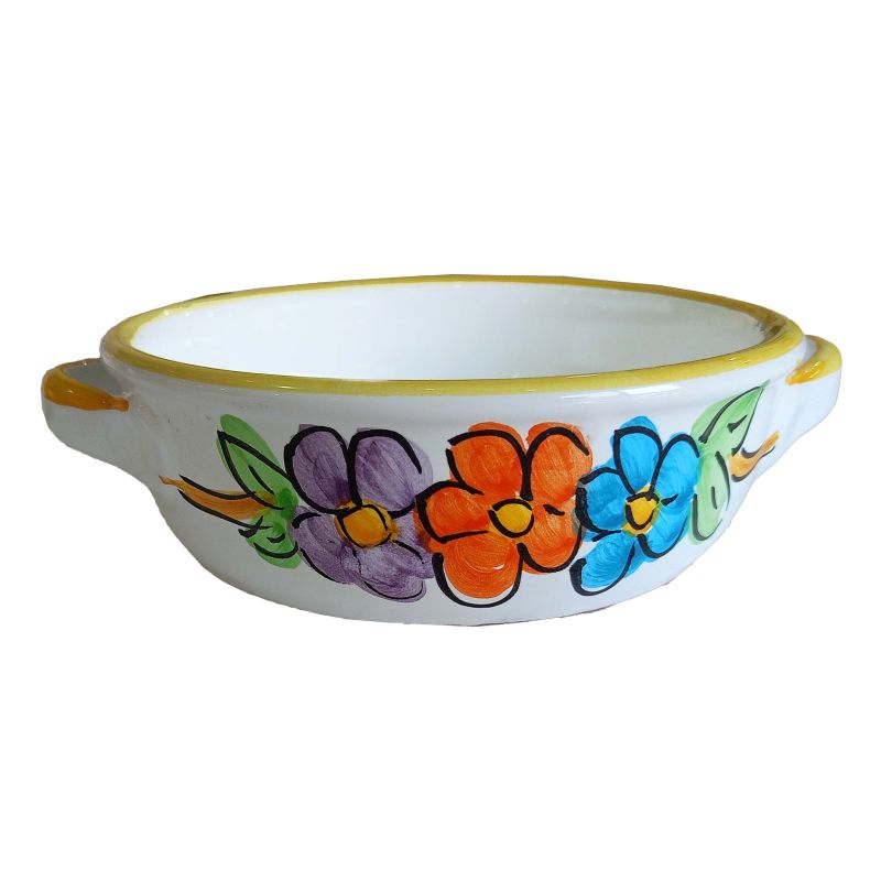 Terrina para hornear. Línea de flores. Cerámica...