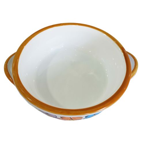 Oven terrine. Flower line. Hand painted Vietri ceramics