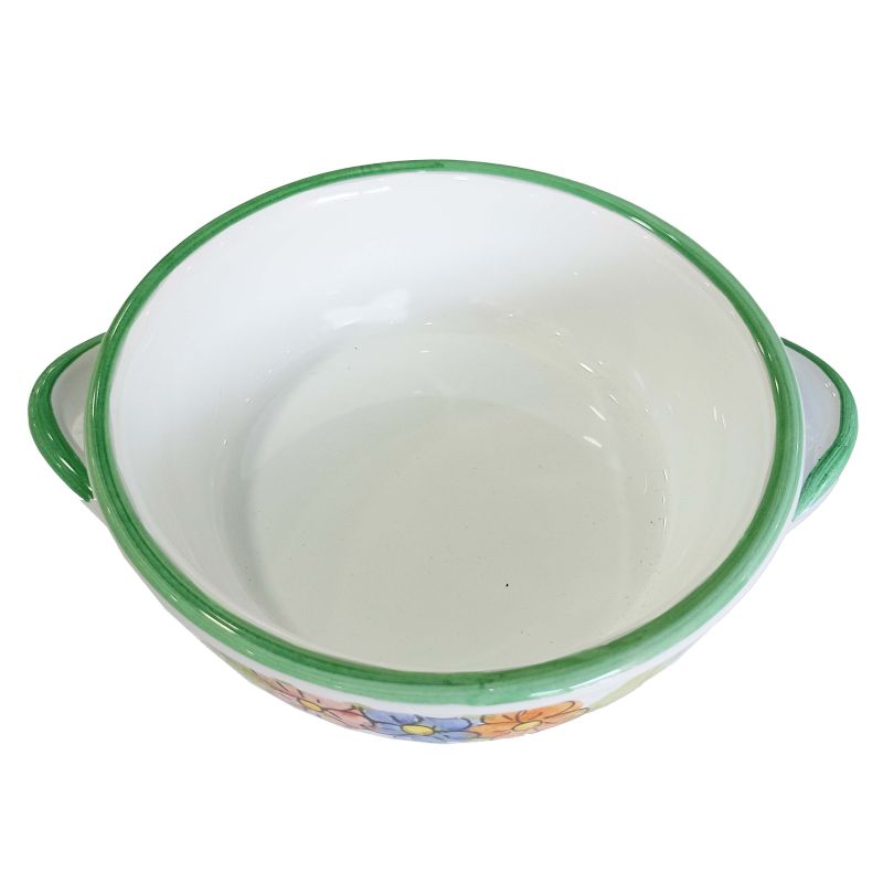 Oven terrine. Flower line. Hand painted Vietri...