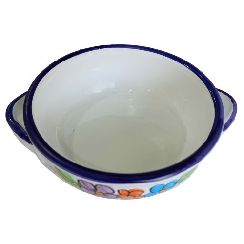 Oven terrine. Flower line. Hand painted Vietri ceramics