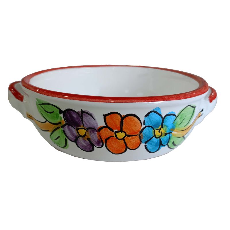 Terrine backen. Blumenlinie. Handbemalte...