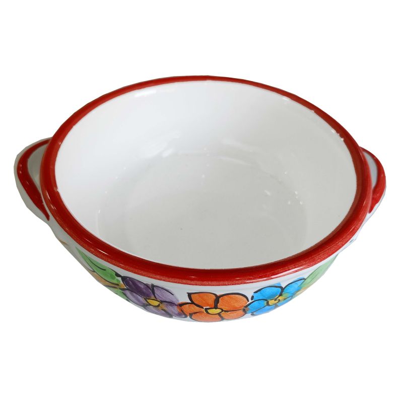 Oven terrine. Flower line. Hand painted Vietri...