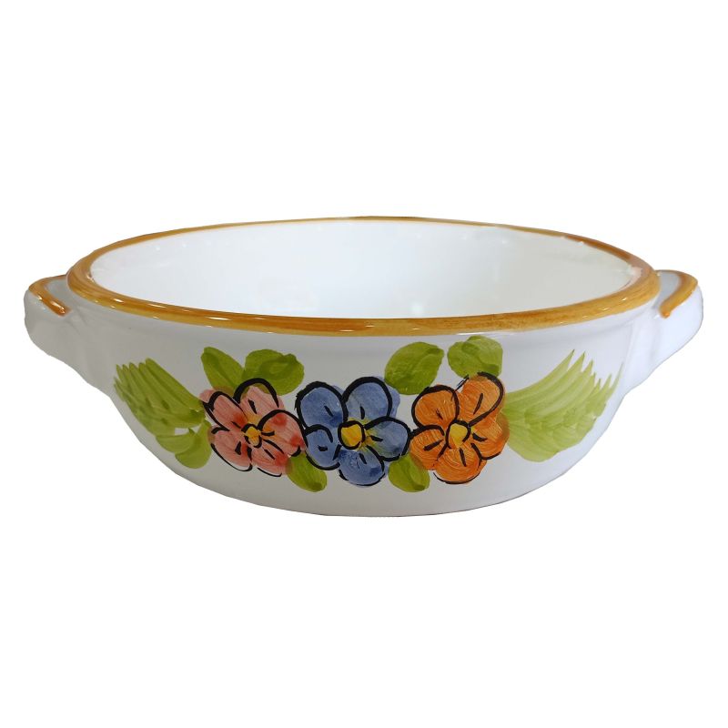 Oven terrine. Flower line. Hand painted Vietri...