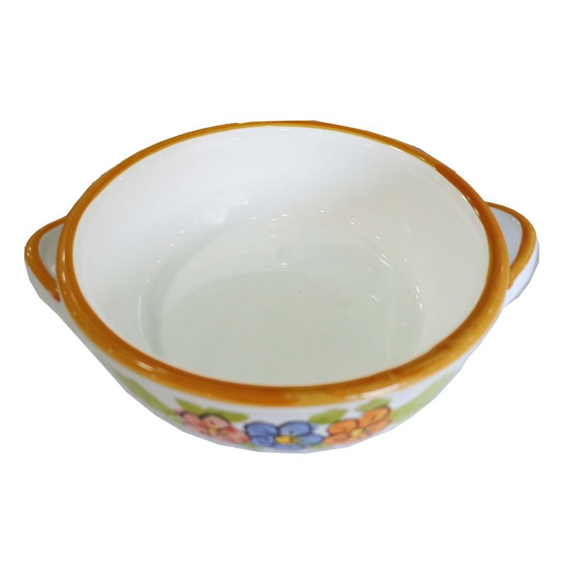 Oven terrine. Flower line. Hand painted Vietri...