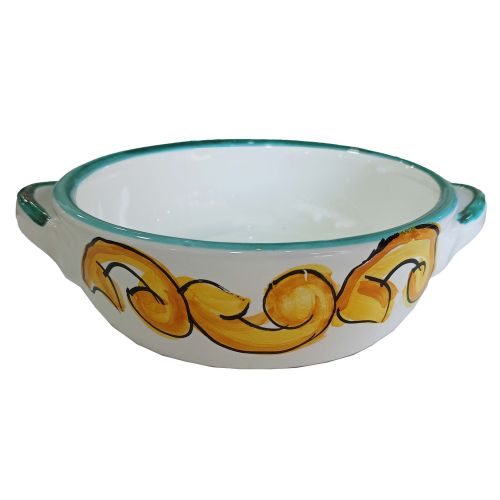 Oven terrine. Baroque line. Hand painted Vietri ceramics