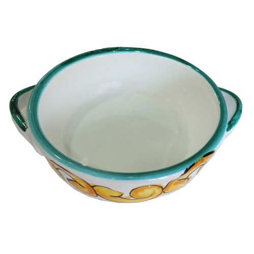 Oven terrine. Baroque line. Hand painted Vietri ceramics