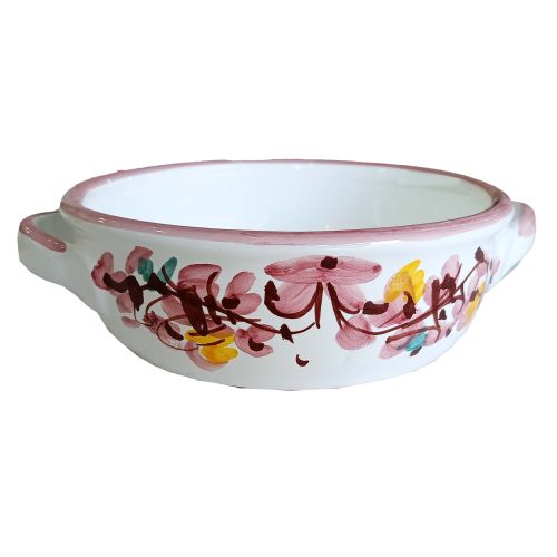 Terrine backen. Blumenlinie. Handbemalte Vietri-Keramik