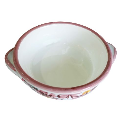 Oven terrine. Flower line. Hand painted Vietri ceramics