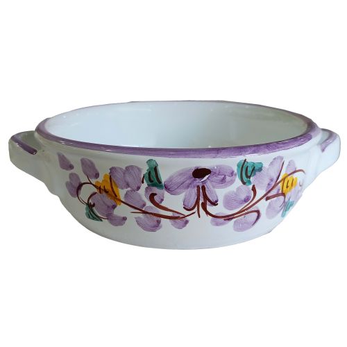 Oven terrine. Flower line. Hand painted Vietri ceramics