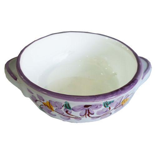 Terrine backen. Blumenlinie. Handbemalte Vietri-Keramik