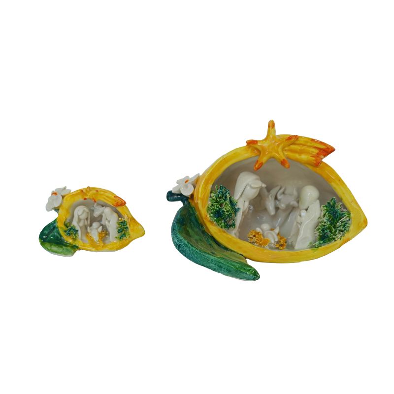 Presepe in Ceramica di vietri dipinta a mano.