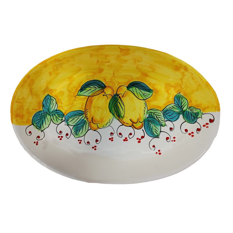 Ovaler Servierteller. Schale. Zitronen-Linie....