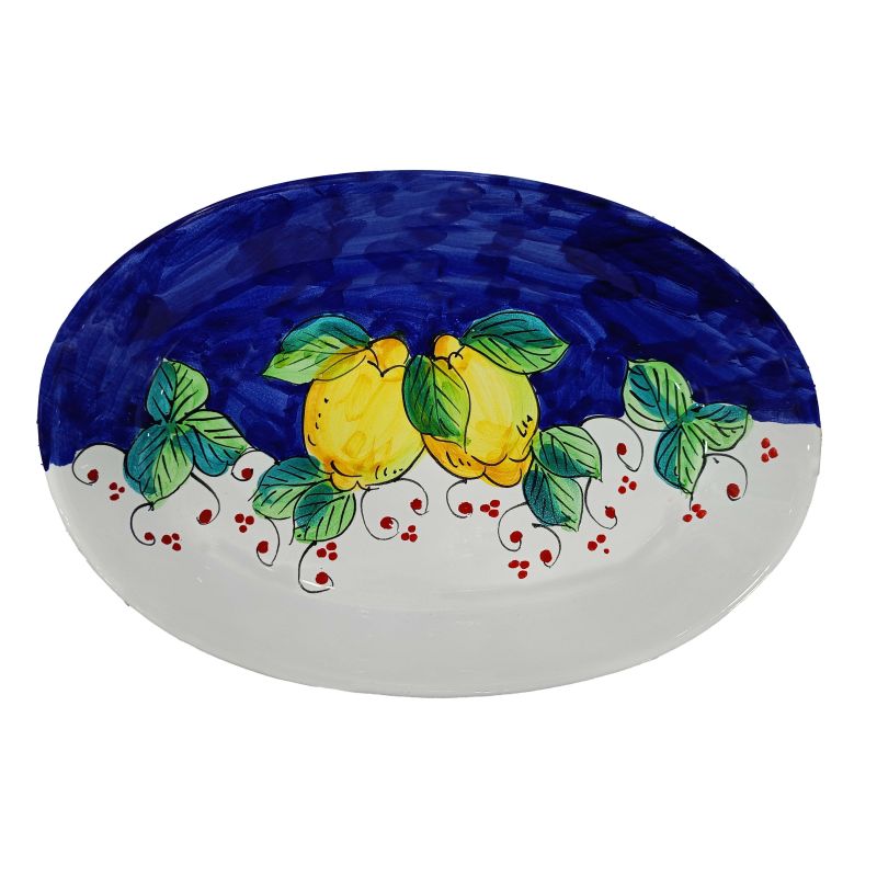 Oval bowl platter. Serving dish. Lemon line....