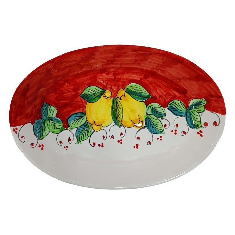 Oval bowl platter. Serving dish. Lemon line....