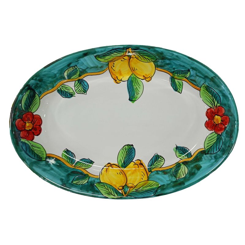 Oval bowl platter. Serving dish. Lemon line....