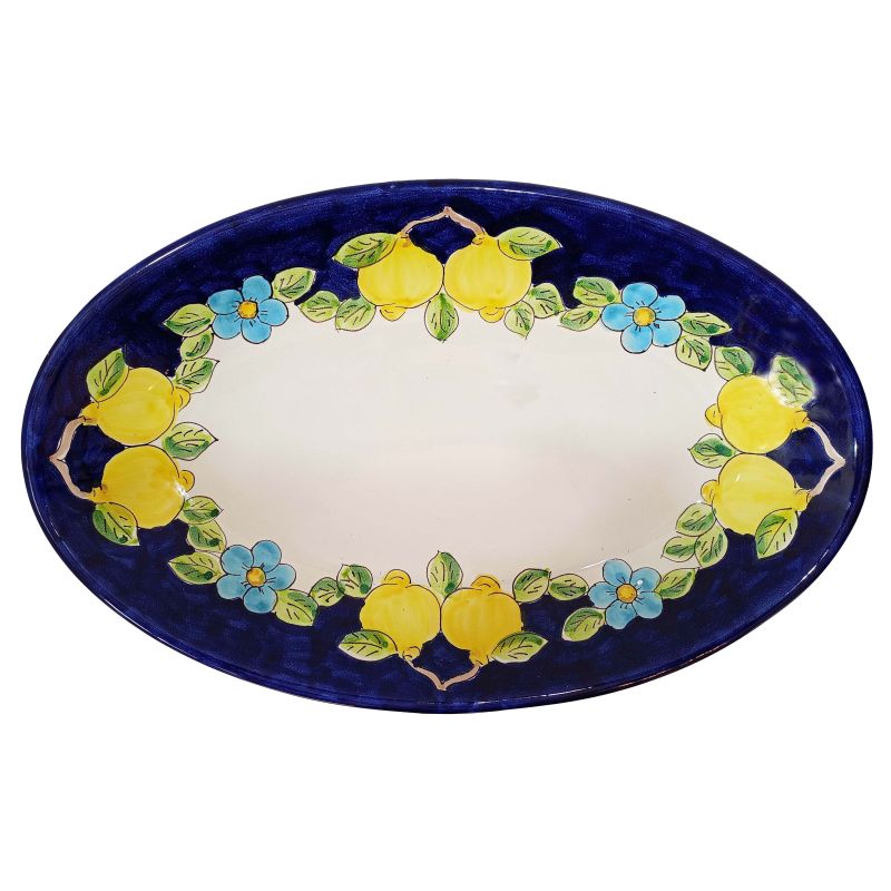 Oval bowl platter. Serving dish. Lemon line....