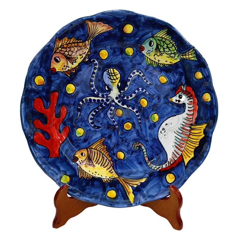 Piatto linea Marini. Ceramica di Vietri -...