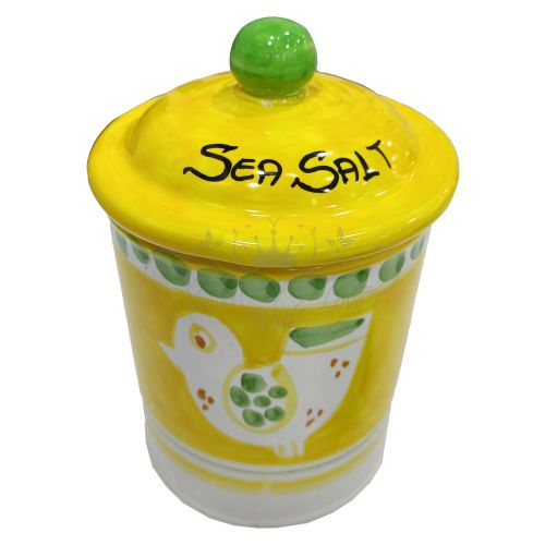 Tarro personalizable con cierre hermético línea Animaletti. Cerámica de Vietri pintada a mano.