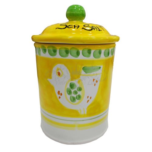 Tarro personalizable con cierre hermético línea Animaletti. Cerámica de Vietri pintada a mano.