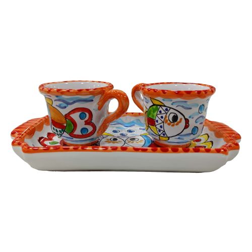 Kaffee-Tassen- und Tablett-Set „Tet-a-Tet“ Geschenk....