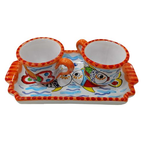 Set Tazzine caffè più vassoietto. "Tet a Tét" Bomboniera.... 2