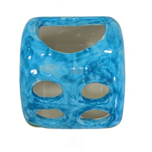 Porte-brosse à dents ligne citron en céramique Vietri peinte à la main.