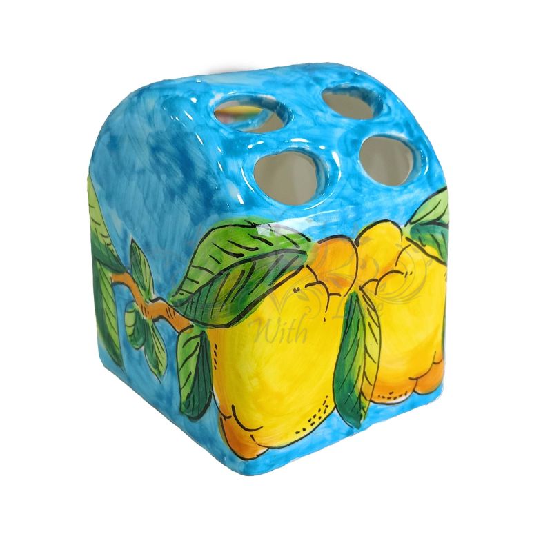 Porta spazzolini linea limoni in Ceramica di...