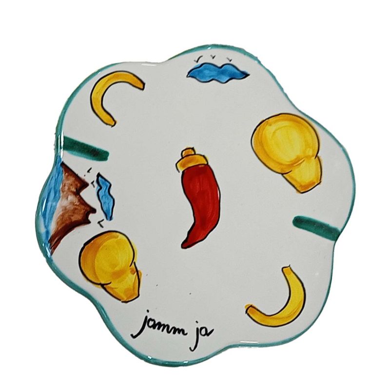 Soporte para maceta Decoro Barocco borde azul