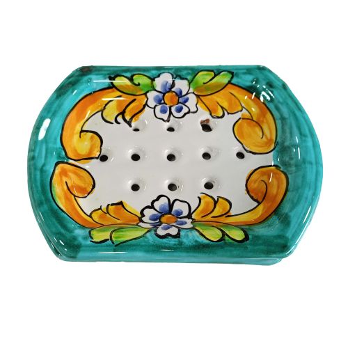 Countertop soap holder. Baroque line. Hand-painted Vietri... 2