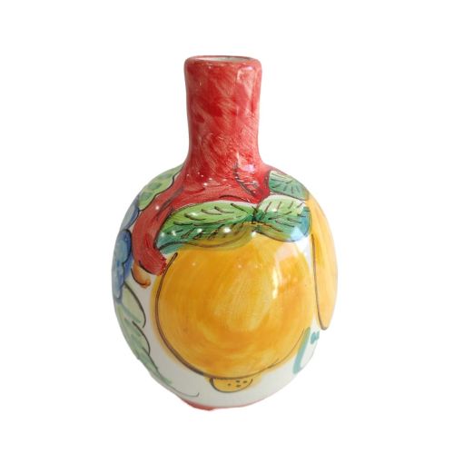 Oliera Acetiera bottiglia olio Aceto A Goccia Linea Limoni e Fiori. Ceramica di Vietri dipinta a mano