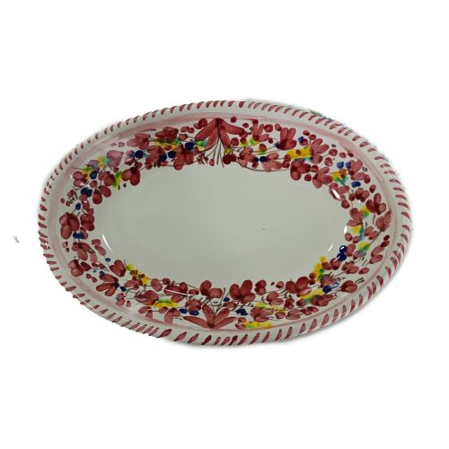 Oval bowl platter. Serving dish. Flowers line. Vietri... 2