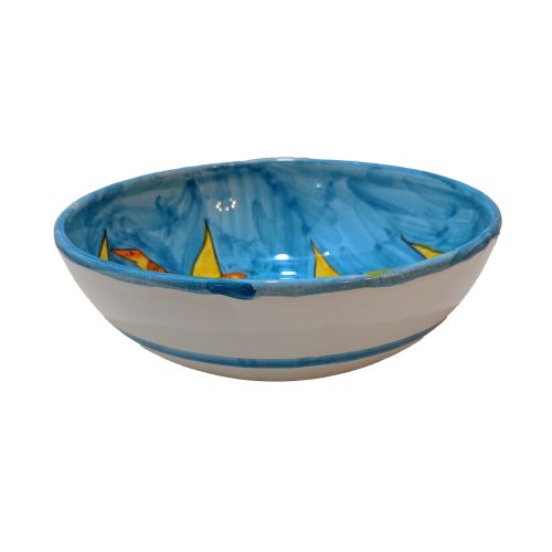 Bowl Smooth soup bowl. Fish collection. Hand-painted Vietri ceramic.