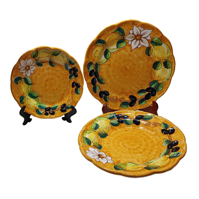 Dishes, Plates Flowers line, handpainted in Vietri ceramic