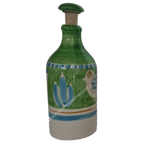 Aceitera y vinagrera. Botella aceite vinagre. Línea Animalitos. Con o sin tapón. Cerámica de Vietri. Pintada a mano.