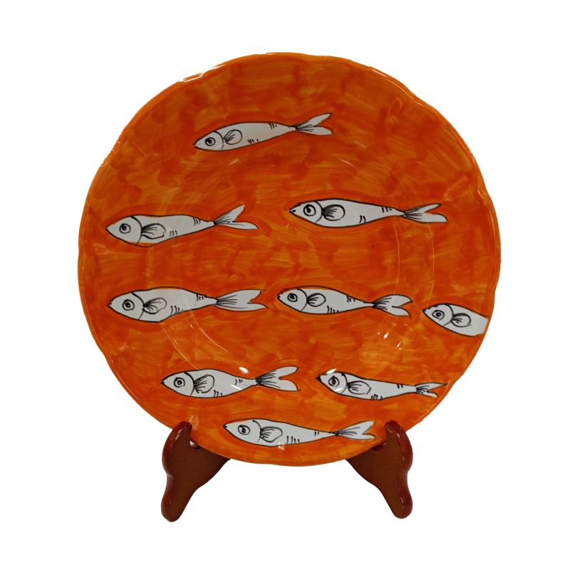 Piatto Linea sardine. Ceramica di Vietri-...