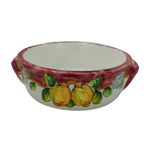 Terrine backen. Zitronenlinie. Handbemalte Vietri-Keramik