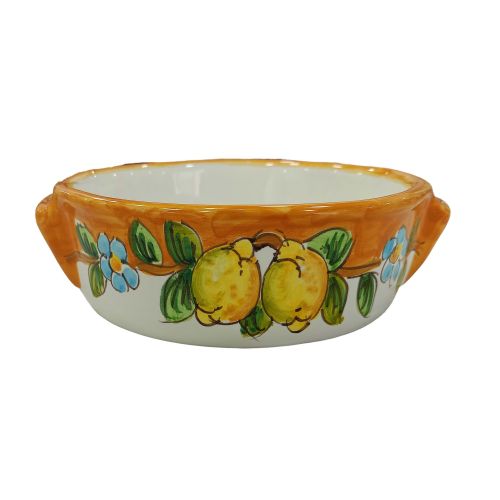 Oven terrine. Lemon line. Hand painted Vietri ceramics