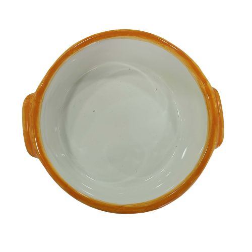 Terrine backen. Zitronenlinie. Handbemalte Vietri-Keramik