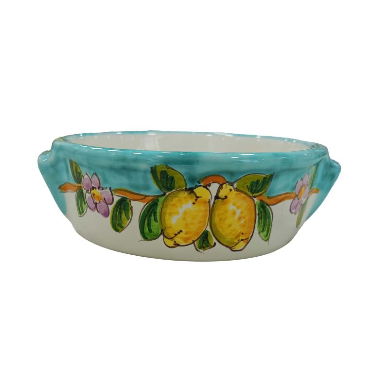 Oven terrine. Lemon line. Hand painted Vietri...
