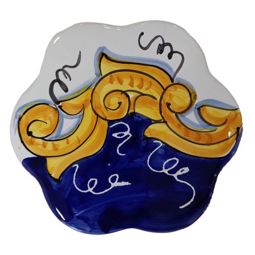 Soporte para maceta Decoro Barocco borde azul