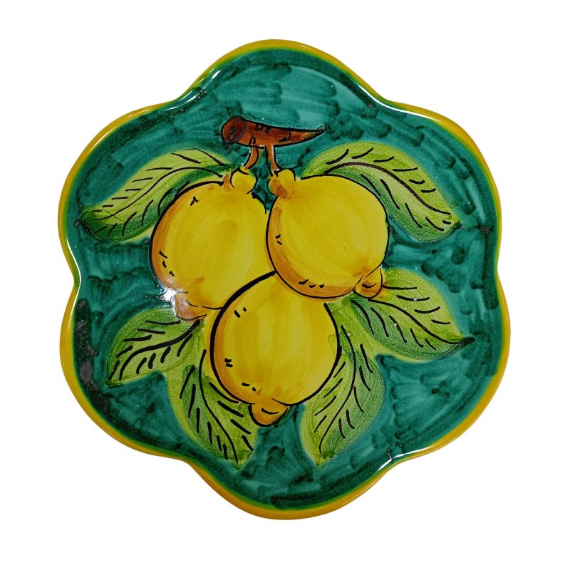 Pan rest Lemon Line. Handmade Vietri ceramic.