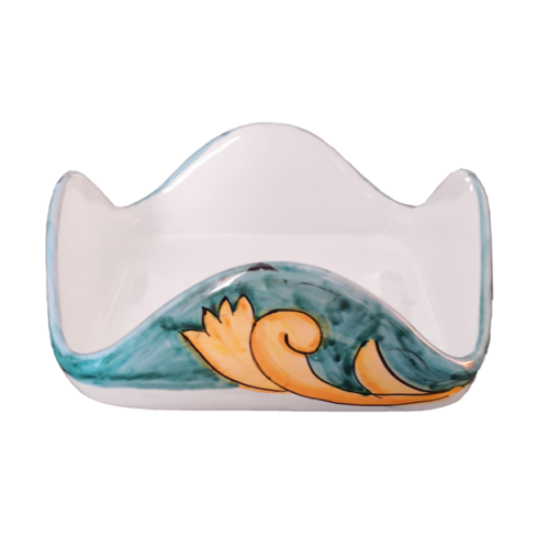 Porta tovaglioli linea Doppio Decoro. Ceramica Di Vietri dipinta a mano.