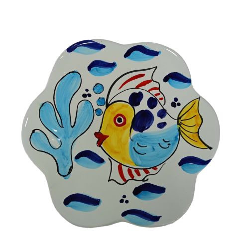 Poggia pentole linea Pesci. In Ceramica di Vietri.