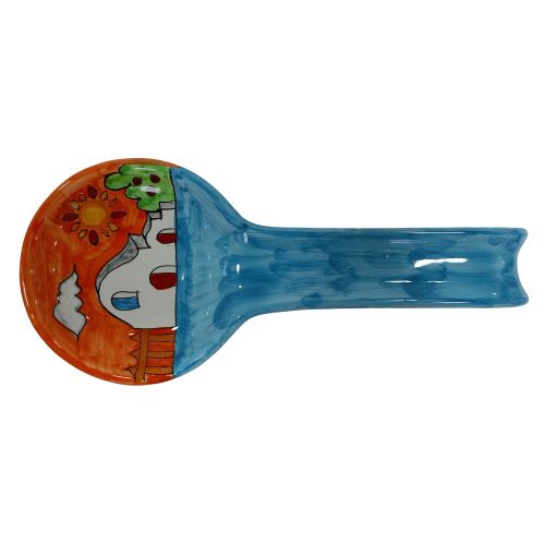 Poggia mestolo Linea Casette. Ceramica di Vietri dipinta mano