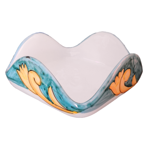 Napkin holder double decor line handpainted Vietri ceramic