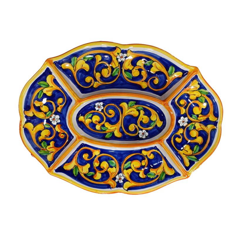 Appetizer dish. Cold dinner. 5 sections....