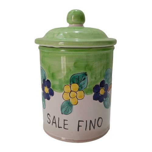 Tarro Especiero Personalizable. Línea Flores. Cerámica de Vietri. Pintado a Mano.
