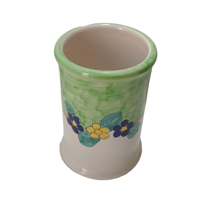 La línea de jarras flores fondo amarillo....