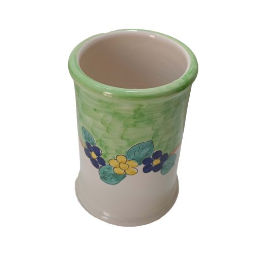 Personalisierbares Gewürzglas. Blumenlinie. Vietri-Keramik. Handbemalt.